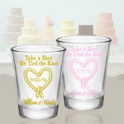 New ❤️ BarMan CUSTOMIZABLE - 1.75oz Clear Shot Glass - Tied The Knot 🥰 -Barman Sales Store 175oz clear tied the knot 2 700x700