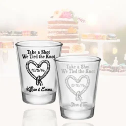 New ❤️ BarMan CUSTOMIZABLE - 1.75oz Clear Shot Glass - Tied The Knot 🥰 -Barman Sales Store 175oz clear tied the knot 3 700x700