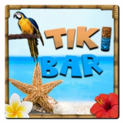 Deals 👏 BarMan 3.5in Square Foam Coaster - Tiki Beach Design 🌟