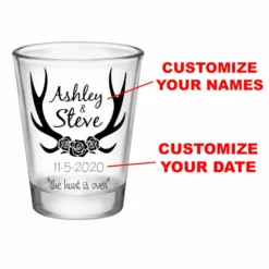 Discount ⌛ BarMan CUSTOMIZABLE - 1.75oz Clear Wedding Shot Glass - Antlers (Version 2) 👏 -Barman Sales Store 5114 antlers web cus 700x700