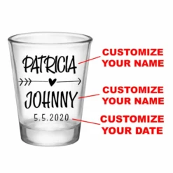 Promo ✔️ BarMan CUSTOMIZABLE - 1.75oz Clear Wedding Shot Glass - Heart Arrow 🛒 -Barman Sales Store 5114 arrow heart web cus 700x700