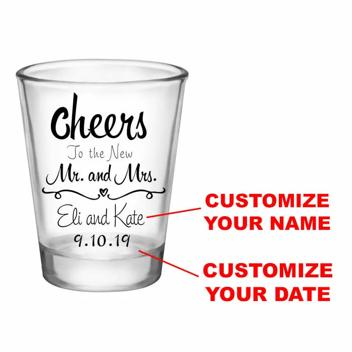 Best Pirce ⌛ BarMan CUSTOMIZABLE - 1.75oz Clear Wedding Shot Glass - Cheers 🧨 2 Best Pirce ⌛ BarMan CUSTOMIZABLE - 1.75oz Clear Wedding Shot Glass - Cheers 🧨 - Image 2
