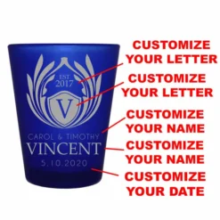 Cheap 🧨 BarMan CUSTOMIZABLE - 1.5oz Blue Frosted Shot Glass - Crest 1 ❤️ -Barman Sales Store 5114 crest 2 blue fr web cus 700x700