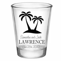 Best deal 😀 BarMan CUSTOMIZABLE - 1.75oz Clear Wedding Shot Glass - Palm Trees 😀 -Barman Sales Store 5114 palms web 700x700