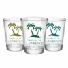 Best deal 😀 BarMan CUSTOMIZABLE - 1.75oz Clear Wedding Shot Glass - Palm Trees 😀