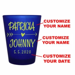 Buy ❤️ BarMan CUSTOMIZABLE - 1.5oz Blue Frosted Shot Glass - Arrow Heart ❤️ -Barman Sales Store 5114 simple blue fr web cus 700x700