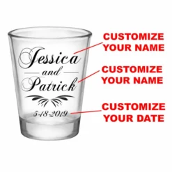 Deals ✨ BarMan CUSTOMIZABLE - 1.75oz Clear Wedding Shot Glass - Simplistic 👏 -Barman Sales Store 5114 simple web cus 700x700