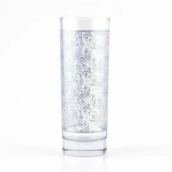 Coupon 👏 BarMan BarConic® Collins Glass - Silver Floral Pattern - 9.5 Ounce 👏