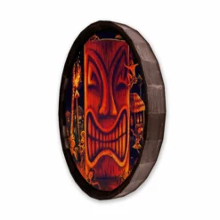 Top 10 🤩 BarMan Midnight Sun Wood Barrel Top Sign/Clock 🎁 -Barman Sales Store BarrelTop SideAngledView BT KC BARR CB MSUN 700x700