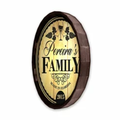 Best Sale ๐ BarMan Custom Wood Barrel Top Sign โ Family ๐ฏ 7 Best Sale ๐ BarMan Custom Wood Barrel Top Sign โ Family ๐ฏ -Barman Sales Store BarrelTop SideAngledView LG BT KC BARR SIGN FAMILY 700x700