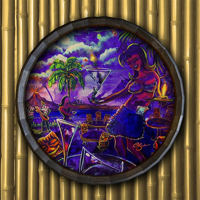 Flash Sale ❤️ BarMan Tiki Drink Wood Barrel Top Sign/Clock 😀 4 Flash Sale ❤️ BarMan Tiki Drink Wood Barrel Top Sign/Clock 😀 - Image 4