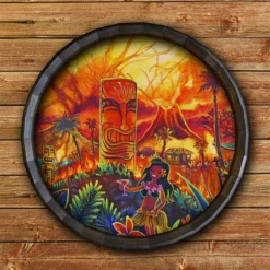 Best deal 🌟 BarMan Lucky Tiki Wood Barrel Top Sign/Clock 😉 -Barman Sales Store BarrelTop StraightFlatView BT KC BARR CB LUCKY 700x700