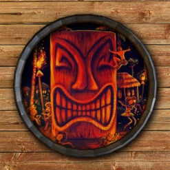 Top 10 🤩 BarMan Midnight Sun Wood Barrel Top Sign/Clock 🎁 -Barman Sales Store BarrelTop StraightFlatView BT KC BARR CB MSUN 700x700