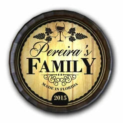 Best Sale 🌟 BarMan Custom Wood Barrel Top Sign – Family 💯