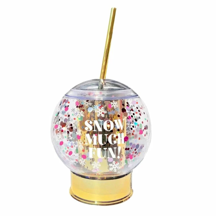 Budget 😀 BarMan Snow Much Fun Novelty Confetti Snowglobe Cup W/Straw - 12oz. ⭐ 1 Budget 😀 BarMan Snow Much Fun Novelty Confetti Snowglobe Cup W/Straw - 12oz. ⭐