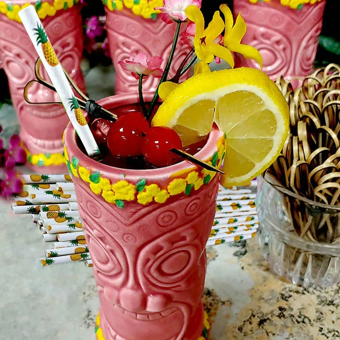 Buy ✨ BarMan Tiki Mug Drinkware Set - Pink Goddess 🎁 2 Buy ✨ BarMan Tiki Mug Drinkware Set - Pink Goddess 🎁 - Image 2