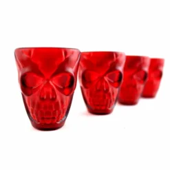 Best deal 🎉 BarMan Gothic Skull Ruby Plastic Shot Glasses - 2 Ounce - Pack Of 4 🤩