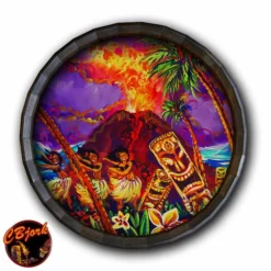 Discount ✔️ BarMan Tiki Hula Show Bar Wood Barrel Top Sign/Clock 😉