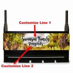 Deals 🥰 BarMan CUSTOMIZABLE Wall Mounted Wine Bottle & Glass Hanging Shelf W/ Vineyard Plaque 👏 -Barman Sales Store Wine Bottle Glass Plaque Customize 700x700