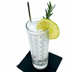 Budget 🎉 BarMan BarConic® Collins Glass - Silver Aztec Pattern - 9.5 Ounce ⌛ -Barman Sales Store aztec etched highball glass 3 700x700