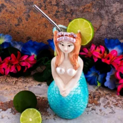 Coupon 🧨 BarMan BarConic® Tiki Drinkware - Mermaid - 16 Ounce ❤️ -Barman Sales Store barconic mermaid tiki scene2 700x700