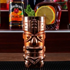 Hot Sale 👏 BarMan BarConic® Metal Plated Tiki Glass - 15 Ounce - (Color Options) 🥰 -Barman Sales Store barconic tiki glass gold scene1 700x700