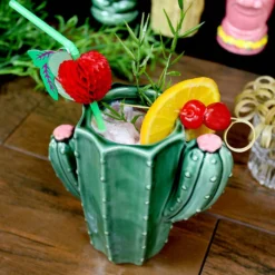 Best Pirce 🛒 BarMan BarConic ® Tiki Mug - Cactus W/ Lid - 15 Ounce ✔️ -Barman Sales Store cactus tiki mug bpc 5 700x700
