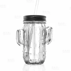 Cheapest ⭐ BarMan BarConic® Cactus Mason Jar Glass - W/ Lid ⭐