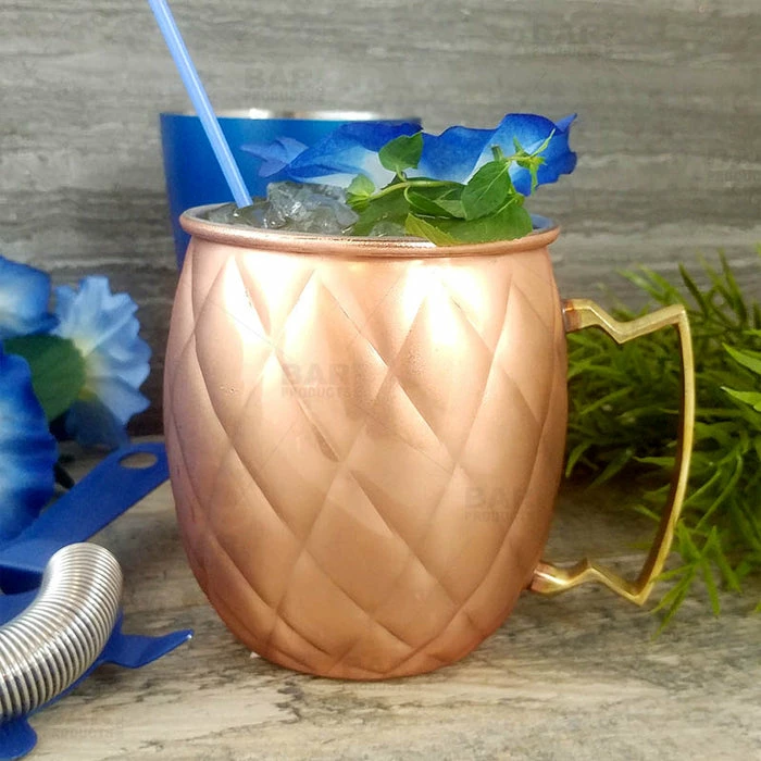 Buy 🤩 BarMan Copper Plated Diamond Moscow Mule Mug - 18oz 😉 2 Buy 🤩 BarMan Copper Plated Diamond Moscow Mule Mug - 18oz 😉 - Image 2