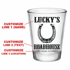 New ❤️ BarMan CUSTOMIZABLE - 1.75oz Clear Shot Glass - Horseshoe 🔥 -Barman Sales Store cowboy theme design web 1 700x700