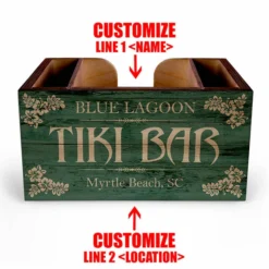 Deals ⌛ BarMan Customizable Wooden Bar Caddy - Tiki Bar 🌟 -Barman Sales Store custom wood caddy tiki web 5 1 700x700