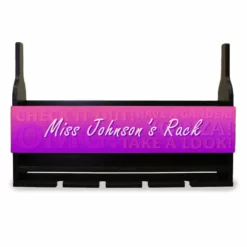 Outlet 👍 BarMan CUSTOMIZABLE Wall Mounted Wine Bottle & Glass Hanging Shelf W/ Fun Pink Plaque 🔥