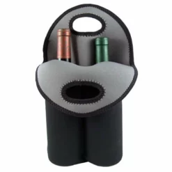 New 🎉 BarMan Wine Totes - Black Neoprene 🧨 -Barman Sales Store dbl front open 1 700x700