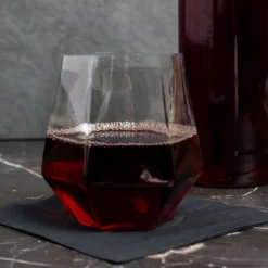 Best reviews of ⭐ BarMan Diamond-Shaped Plastic Stemless Wine Glasses - 12 Pack - 12 Ounce ⭐ -Barman Sales Store diamond shaped wine glass scene2 700x700
