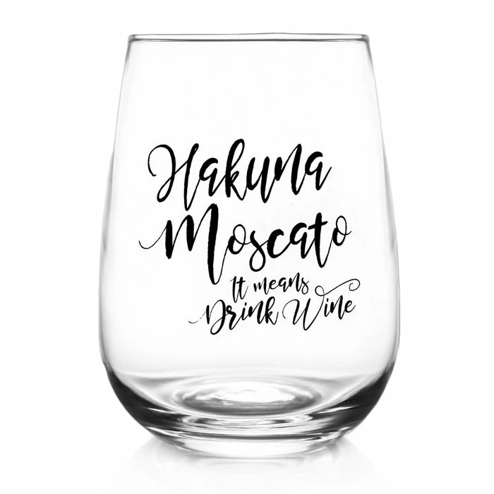 Flash Sale 😀 BarMan Hakuna Moscato - Stemless Wine Glass (17oz) 👏 1 Flash Sale 😀 BarMan Hakuna Moscato - Stemless Wine Glass (17oz) 👏