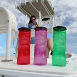 Flash Sale 🔥 BarMan BarConic® Drinkware - Red Plastic Tiki Cup W/ Lid And Straw - 24 Ounce 🎉 -Barman Sales Store dw tikipk ls pink plastic barconic tiki cups on boat 1 1 1 700x700
