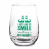 Best Sale 💯 BarMan Elf - I Just Like To Smile Stemless Wine Glass 🎉