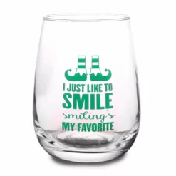 Best Sale 💯 BarMan Elf - I Just Like To Smile Stemless Wine Glass 🎉