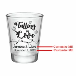 Brand new ⭐ BarMan CUSTOMIZABLE - 1.75oz Clear Shot Glass - Falling In Love 👍 -Barman Sales Store falling in love shot glass wedding 700x700