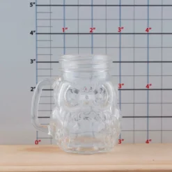 Outlet ⭐ BarMan BarConic® Owl Mason Jar W/handle - 4 Ounce 👏 -Barman Sales Store glasswear measurment 700x700