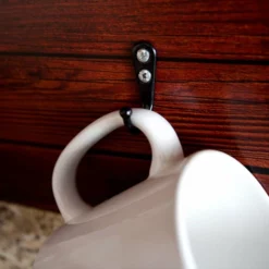 Best Sale ⌛ BarMan "How To Tell Time" Coffee Mug And Wine Glass Holder - Wood Board Background (Hardware Included) 😀 -Barman Sales Store how to tell time hardware mug preinstalled ready to hang black 700x700