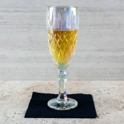 Cheap 👏 BarMan BarConic® Iridescent Diamond Pattern Flute Glass - 5.5 Ounce (Quantity Options) 🥰 -Barman Sales Store iridescent flute glass scene1 700x700