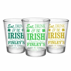 Coupon 💯 BarMan CUSTOMIZABLE - 1.75oz Clear Shot Glass - Eat, Drink And Be Irish 🛒 -Barman Sales Store irish shot web 5 700x700