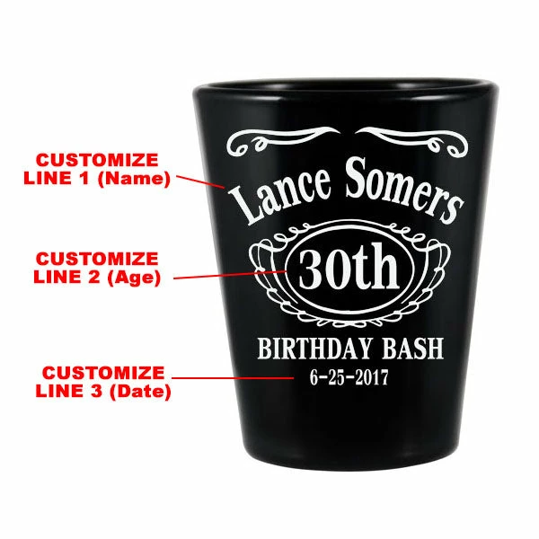 Coupon 🥰 BarMan CUSTOMIZABLE - 1.75oz Black Shot Glass - Birthday Bash 💯 2 Coupon 🥰 BarMan CUSTOMIZABLE - 1.75oz Black Shot Glass - Birthday Bash 💯 - Image 2