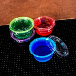 Flash Sale 👍 BarMan Jello Shot Cups W/Lids - Multi Color - 2 Ounce - 50 Pack ⭐ -Barman Sales Store jello shot cups scene2 700x700