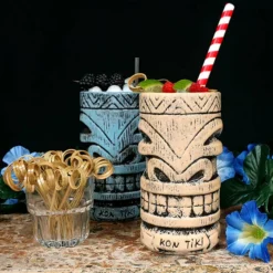 Best Pirce 😍 BarMan BarConic® Tiki Mug - Kon Tiki Rock - 20 Ounce ⭐ -Barman Sales Store kon tiki mug tan BPC action 700x700