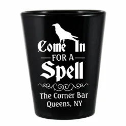 New 🌟 BarMan CUSTOMIZABLE - 1.75oz Black Shot Glass - Spell 🤩 Halloween Design ❤️