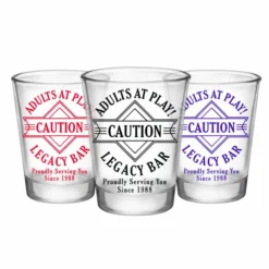 Outlet ⭐ BarMan Customizable 1.75 Oz. Clear Shot Glass- Adults At Play- Caution- AYN ⌛