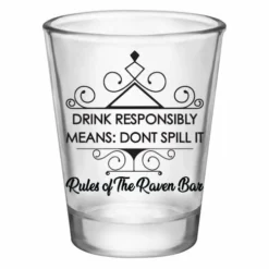 Coupon 🤩 BarMan Customizable 1.75 Oz. Clear Shot Glass- Drink Responsibly Means Don't Spill It! The Rules Of The Bar! - AYN ✨ -Barman Sales Store lg gw 5114 ayn rules web 1 700x700
