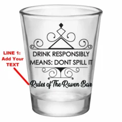 Coupon 🤩 BarMan Customizable 1.75 Oz. Clear Shot Glass- Drink Responsibly Means Don't Spill It! The Rules Of The Bar! - AYN ✨ -Barman Sales Store lg gw 5114 ayn rules web 2 700x700